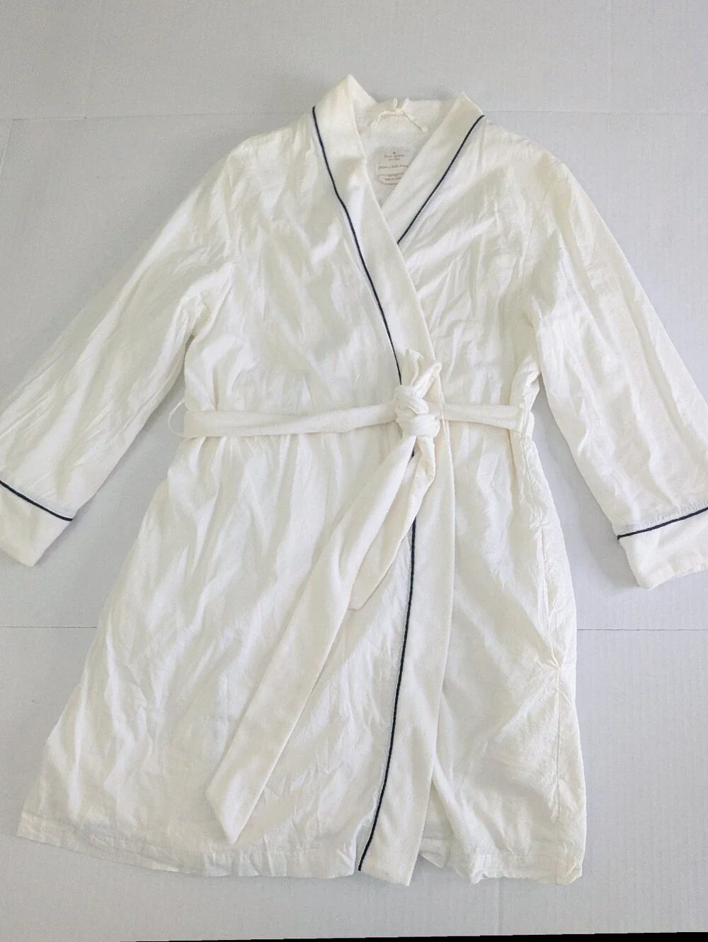 Kate Spade New York Women's Short Robe Cream Embroidered Size XS